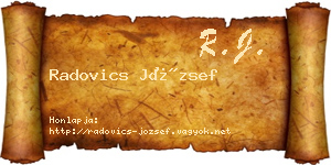 Radovics József névjegykártya