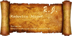Radovics József névjegykártya